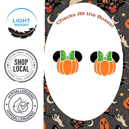 Pumpkin Stud Mouse Earrings for Women. Halloween Pumpkin Mouse Earrings4