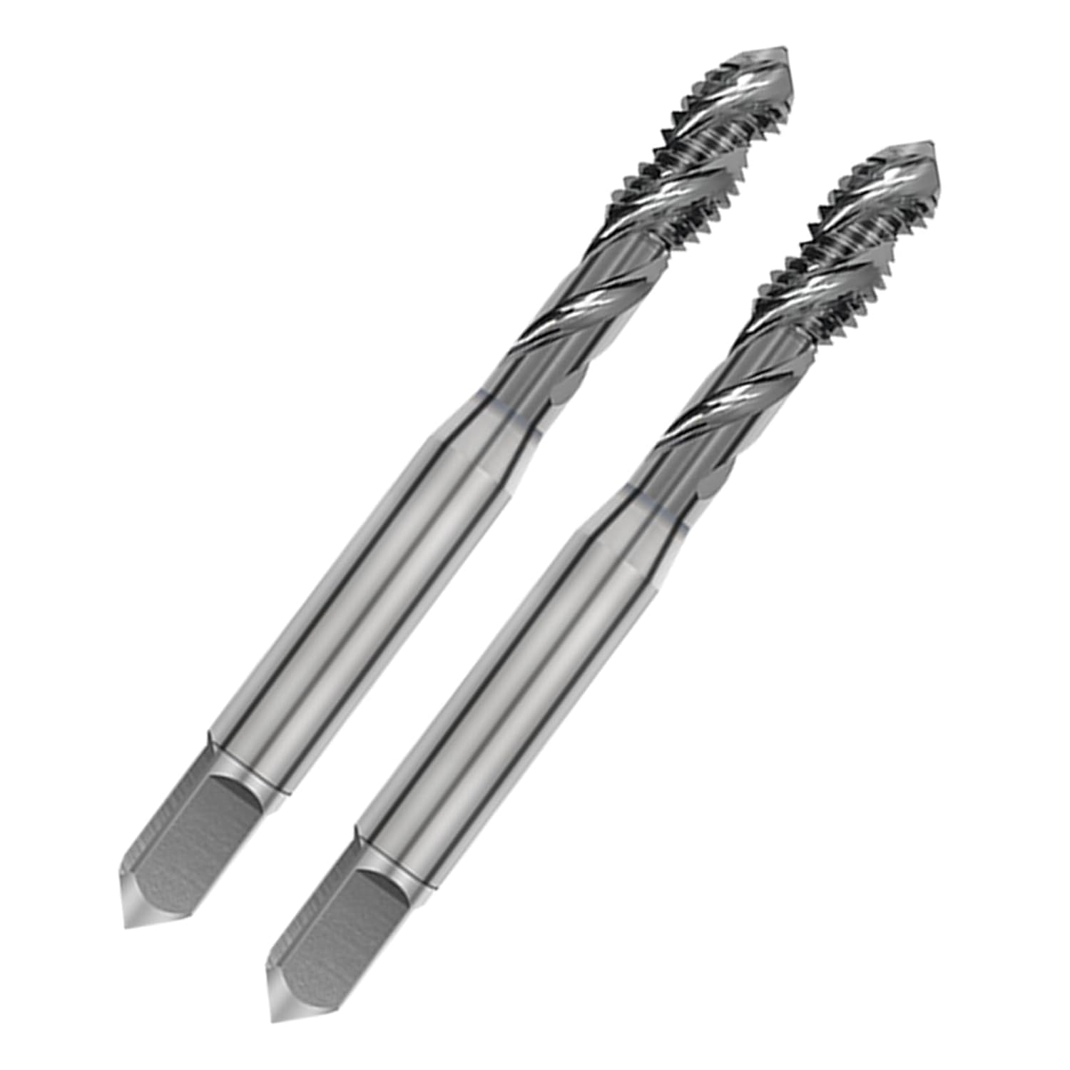 TEN-HIGH 2pcs Spiral Flute Tap M5 x 0.8mm for Blind Holes,Tungsten Carbide Material, Chip Removal Threading Tool