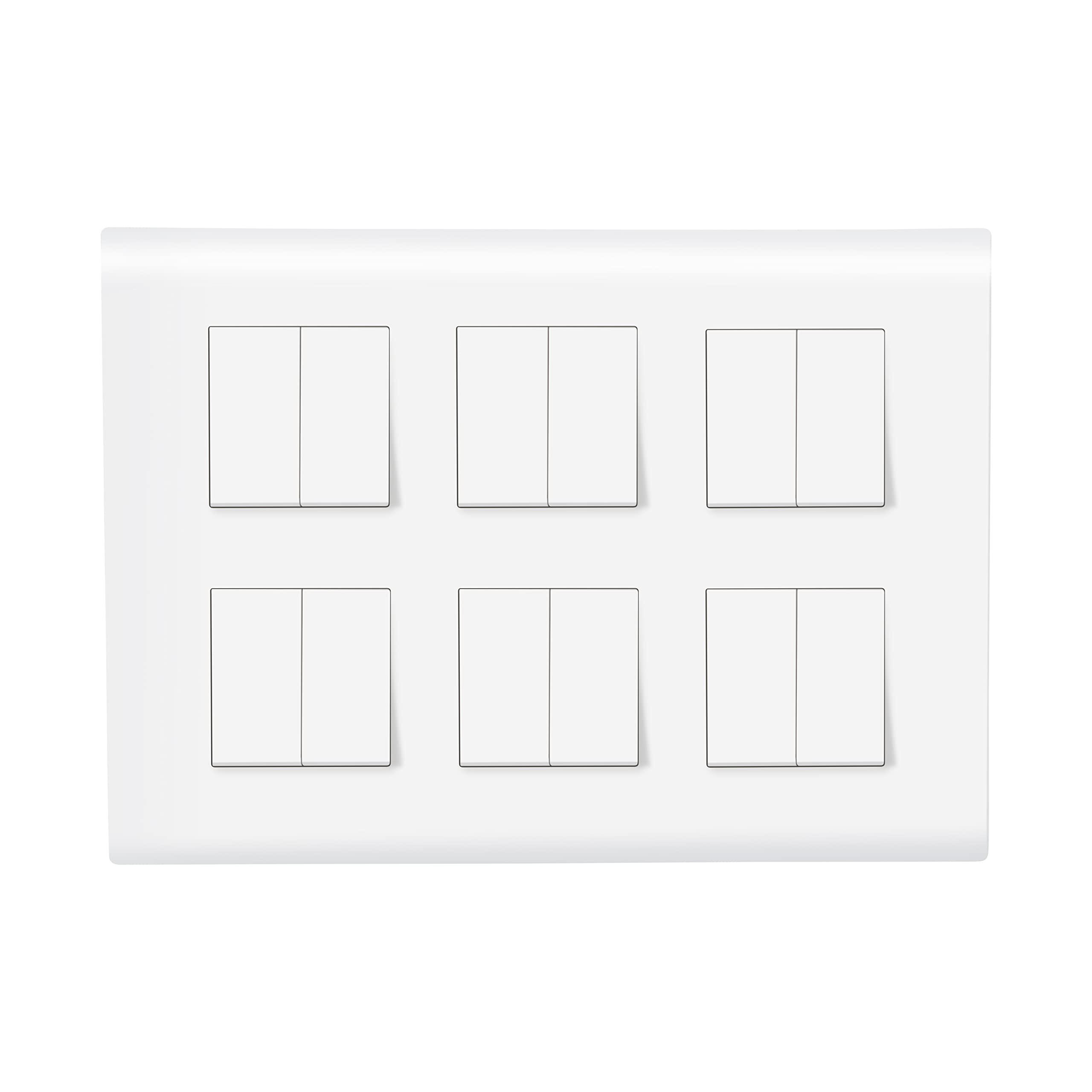 Wipro Northwest (Nowa) Switch Combo of 12M Plate + 6A Switch x12t, White (Kit 15)-image-41