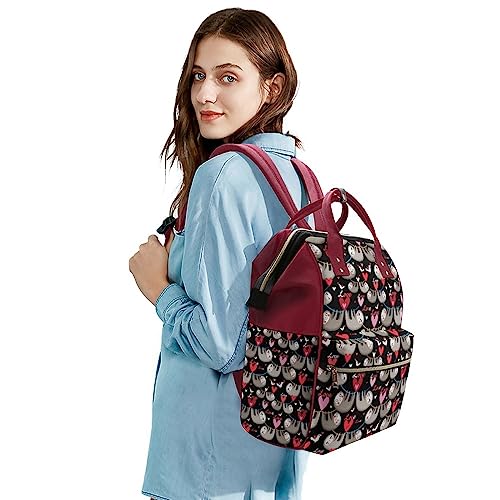 Lovers-Lemurs-Pattern-Diaper-Bag-Portable-Backpack-Mommy-Bag-Travel-Shoulder-Daypack-for-Outdoor-Working-Beach
