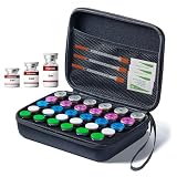 Bafutayawa Insulin Pen Bolsa, Organizador de Caja Peptide Refrigerador 30 Ranuras, Ampullarium Pequeño para Viales de 1-3ml, Estuche de Insulina con Cáscara Dura con Asa Negro