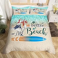 Lake House - Set di biancheria da letto rustico con regole del lago stile vintage per ragazzi ragazze cabina campeggio pesca set copripiumino e 2 federe per letto 230x220cm