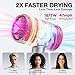 BABONIR Hair Dryer with Diffuser for Women, 1875W Fast Drying Ionic Blow Dryer for Home Use, Lightweight Foldable Hairdryer with Concentrator Nozzle, 3 Heat 2 Speed Settings, Gray