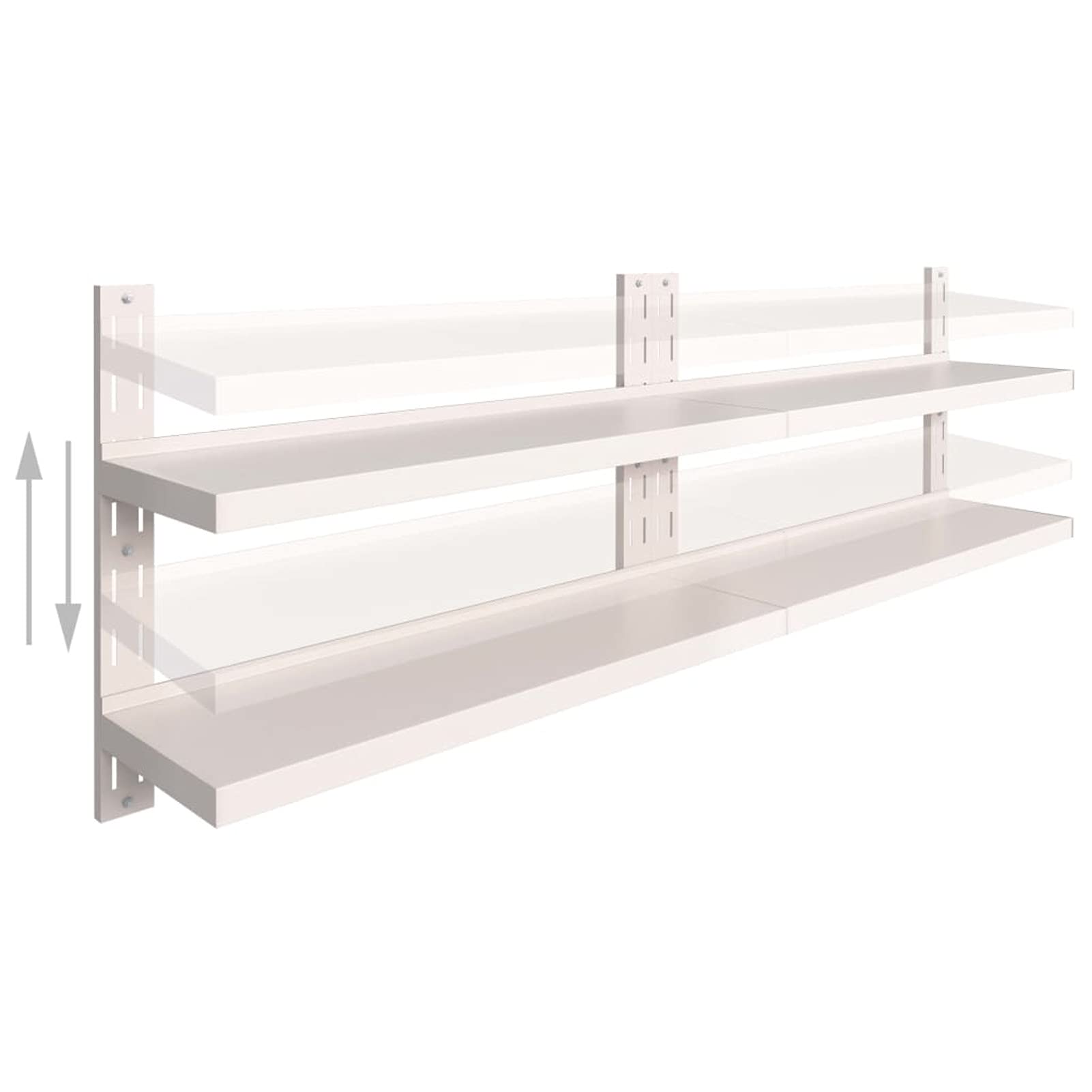 Homgoday Mensole Galleggianti a 2 Livelli 2 pz in Acciaio Inox 240x30 cm, Mensola da Muro, Mensole da Parete per Soggiorno, Ufficio, Camera da Letto, Bagno