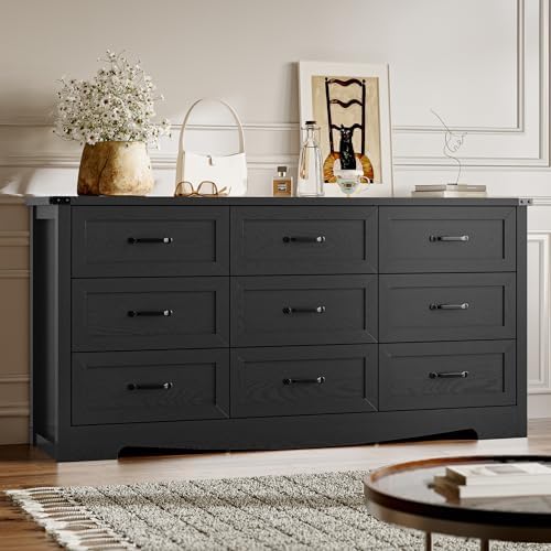9-Drawer Dresser for Bedroom, Modern Wooden Chest of Drawers with...