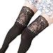 Jushye Hot Sale!!! Womens Thigh High Socks, Women Girl Winter Over Knee Leg Warmer Soft Cotton Lace Socks Leggin (Black)