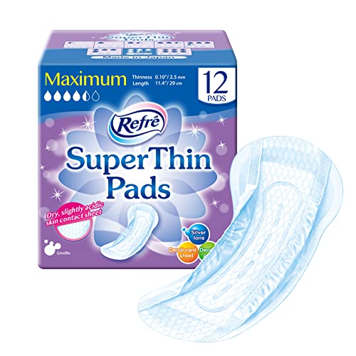 Refre SuperThin Maximum (230cc) - Unisex Disposable Bladder Control Pads - Super Absorbent & Odor