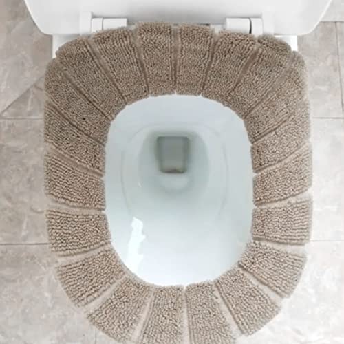 WC-Abdeckung Toilette Sitzkissen Toilette Sitzbezug Pad Plüsch Toilette Sitzmatte Toilettensitzbezüge Waschbar Winter Warm Weich Toilettensitz WäRmer für Badezimmerzubehör – Bild 4