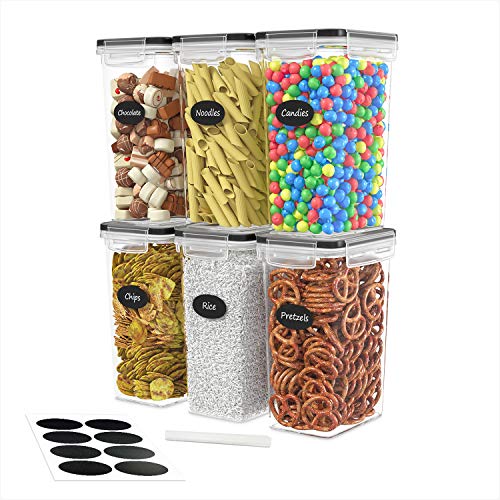 Airtight Food Storage Container Set (6 pcs, 2.0L) without labels, BPA-free