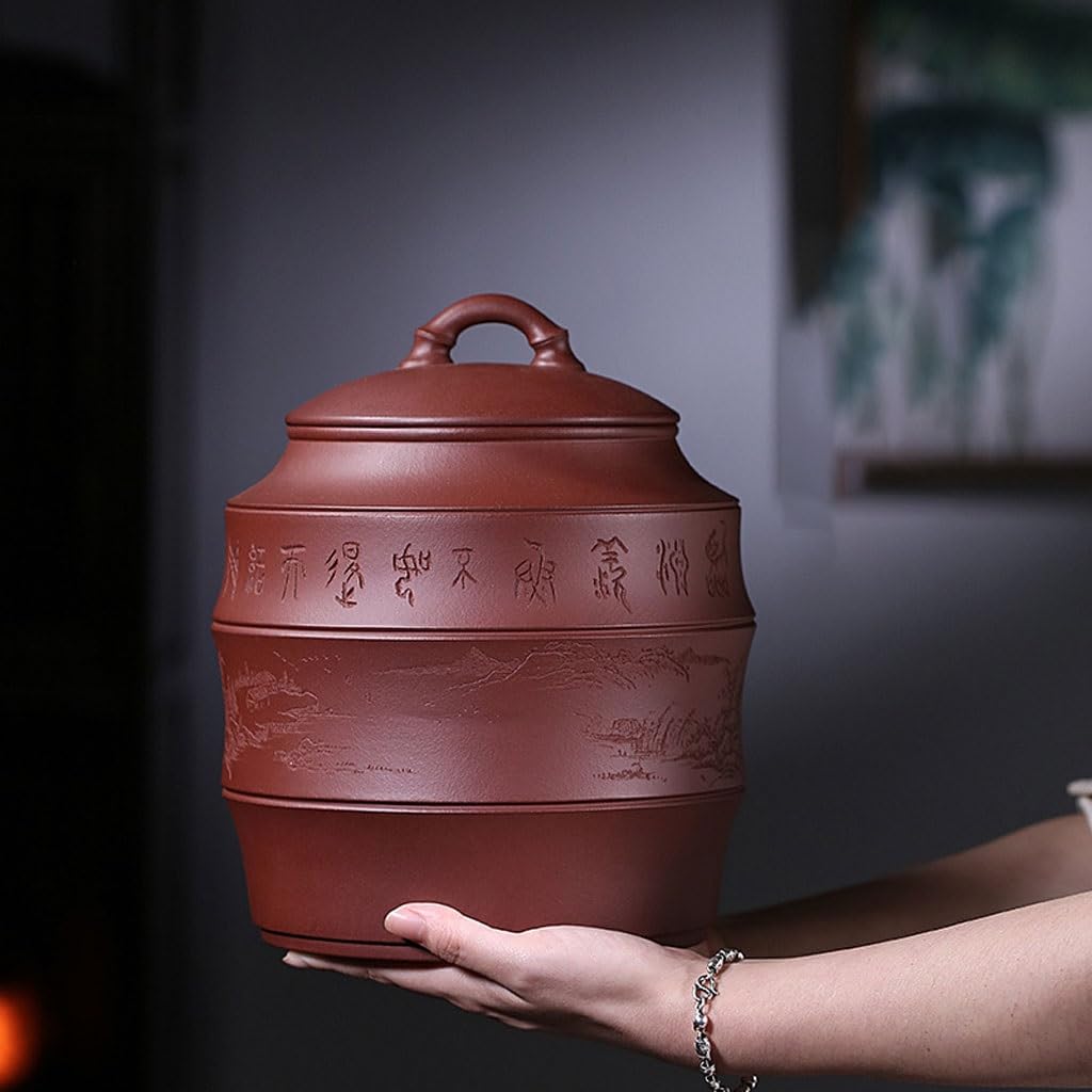 LYGSWDB Pojemnik na herbatę Fioletowy pojemnik na herbatę z piaskiem Butikowy duży rudy sypki pojemnik na herbatę Zamknię słoik do przechowywania Ceramiczny pojemnik na gospodarstwo domowe Puszka na