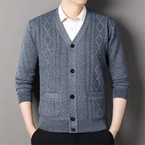 Men's Cardigan Sweaters Long Sleeve V-Neck Casual Button Knit Sweater Cardigans2