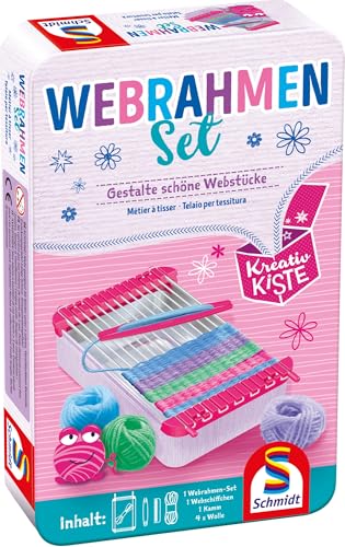 Schmidt Spiele 51603 Webrahmen-Set, Metalldose, Rosa