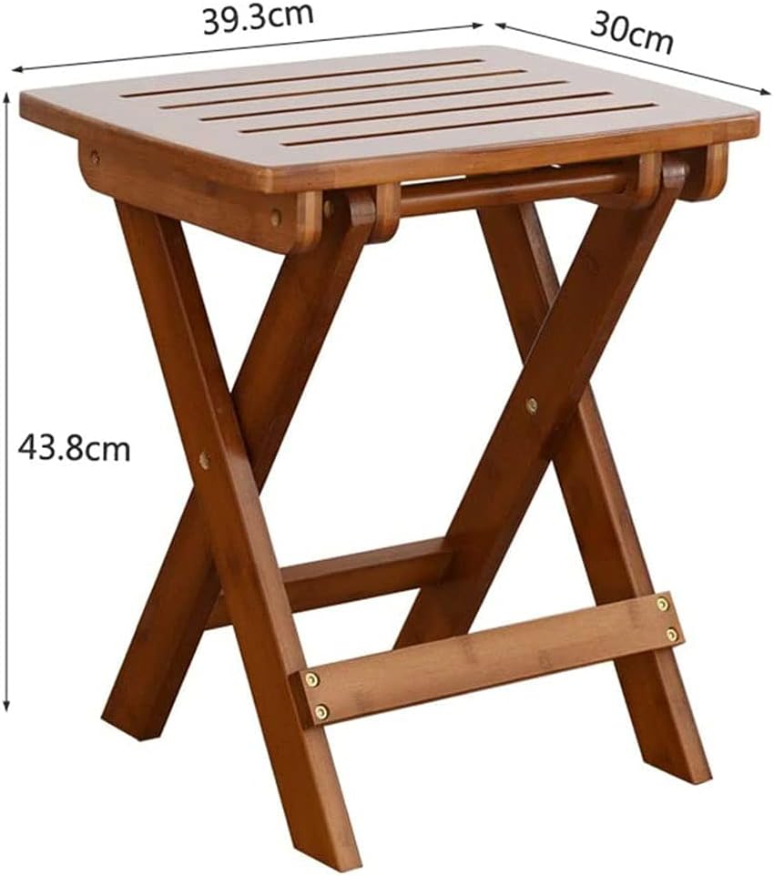 Stylish and Convenient Folding Stool Solid Wood with Ergonomic Thickening Material Green Sheet