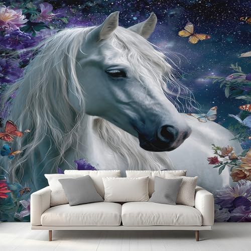 Papier Peint Intissé Cheval pour Masquer les Défauts des Murs - 4