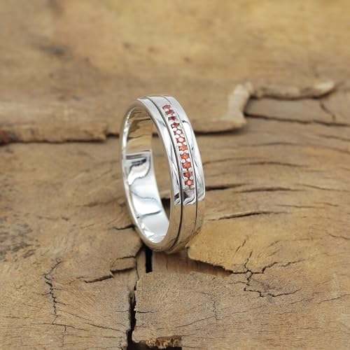 Bague de méditation en argent 925 et grenat pour retrouver la paix - 6
