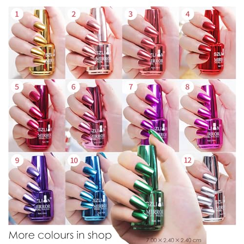 Green Nail Polish Chrome Metallic Nail Varnish, Mirror Quick Dry Metal Effect No UV Needed Christmas Nail Art Polish Chrome Nail Polish - Image 8