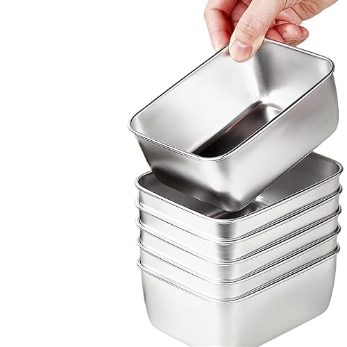 Sinbyuer Stainless Steel fresh- keeping Container with cover refrigerator, Packing Box, garnish box, outdoor Picnic Container, Food Storage Container (6)