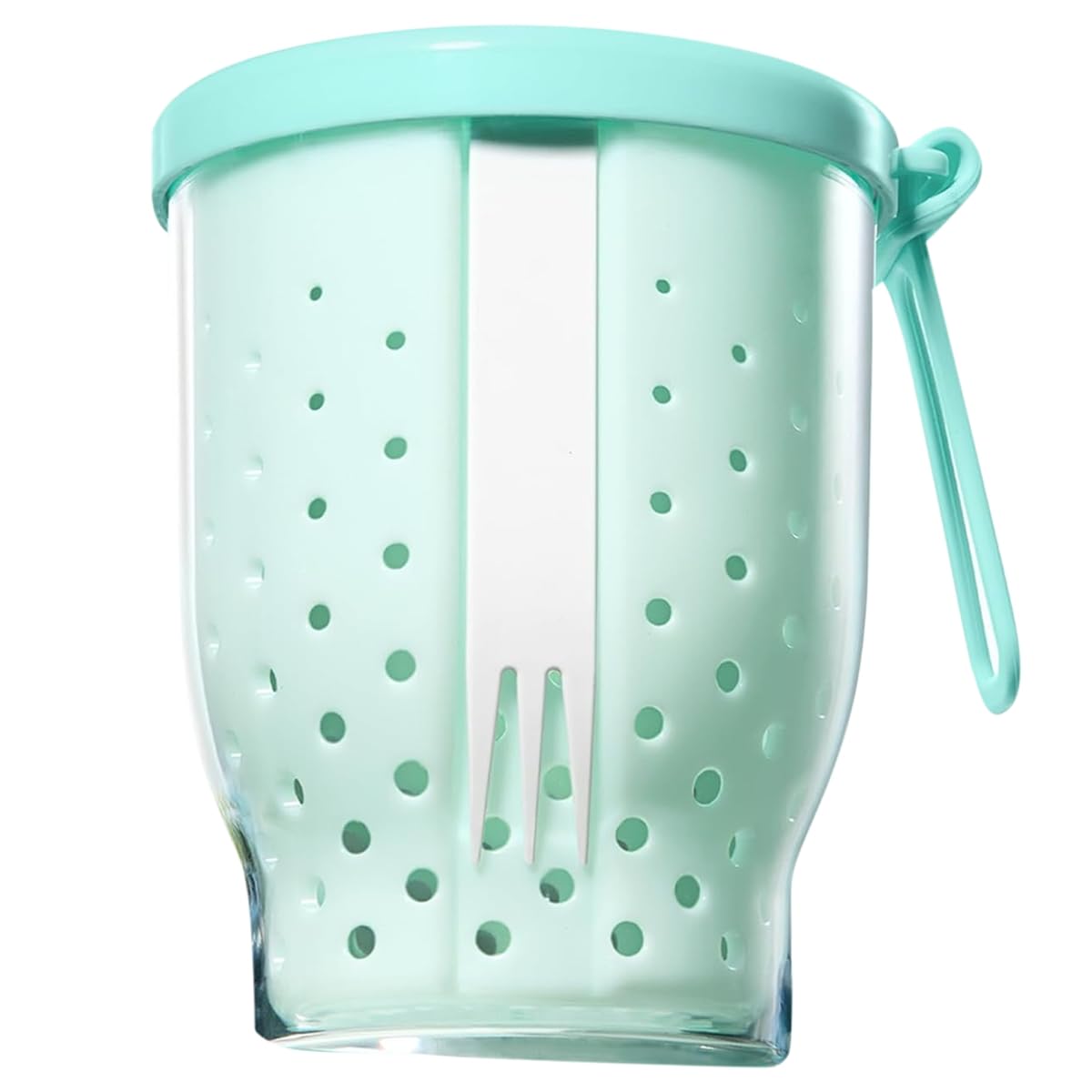 CTRLZS Reusable Leakproof Snack Container 25 Oz Travel Fruit Cups for Car, Fruity Salad Storage Cup Includes Fork and Lids Blue