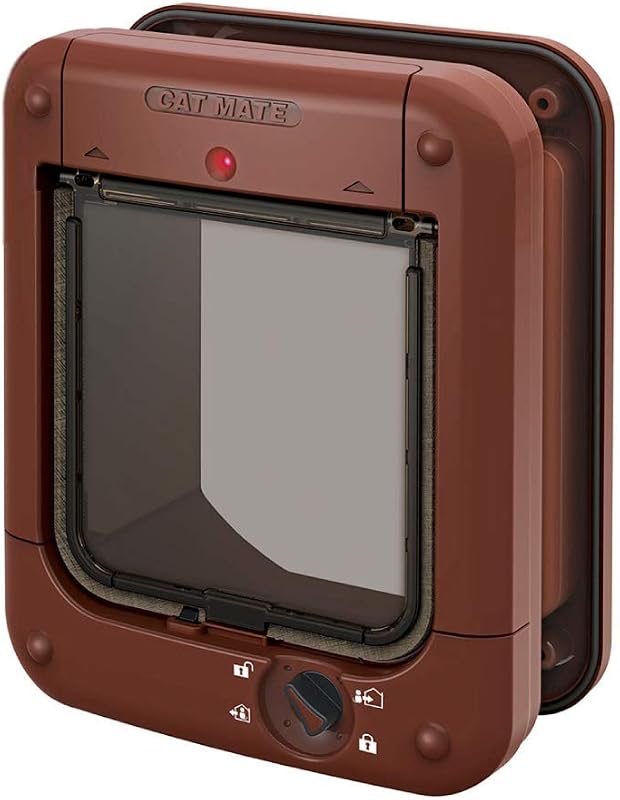 Porta para Gatos com Leitura de Microchip Cat Mate 360B Marrom para até 30 Gatos