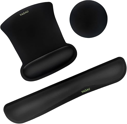 Miniatura 12 de Alfombrilla ergonómica para mouse con reposamuñecas de espuma viscoelástica prémium para teclado y mouse reposamuñecas, para escribir cómodamente y