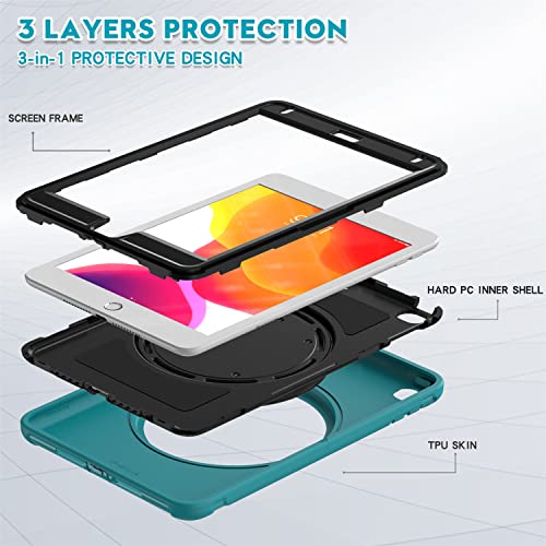 Cas pour iPad Pro 12.9 du bureau au salon avec protection rotative bleue