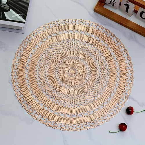 Set de table de 8 pièces napperon de table anti rayure et antidérapant or rose - 2