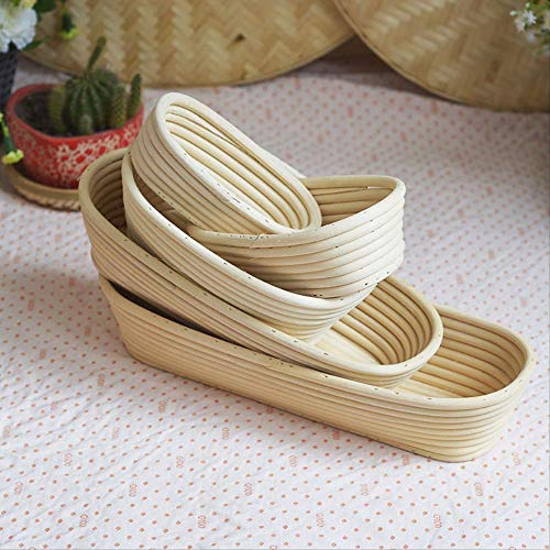 Grantien Cesta de armazenamento para pão El I rotim, tigela de rotim oval feita à mão bege grande cesta de pão Ratan fermentação molde ferido 21 x 15 x 8 cm