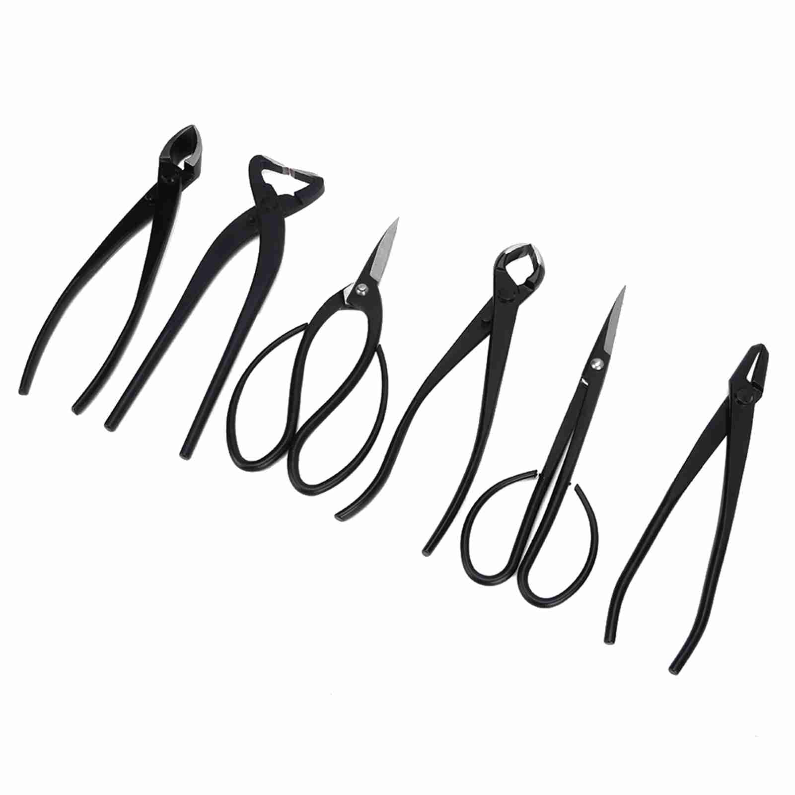 Juego de herramientas profesionales para bonsái, 6 piezas de acero con alto contenido de carbono, kit de tijeras para podar árboles bonsái y jardinería con bolsa de almacen