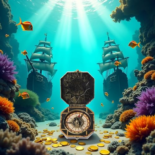 image for Sluswallow 1Pc Bronze Compass Toy, Nautical Compass Pirate Captain Cos