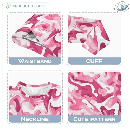 JUNZAN Camouflage Pink White Marble Kids Boys Hoodie Sweatshirt Crewneck Tops Clothing Shirts Sports 4T3