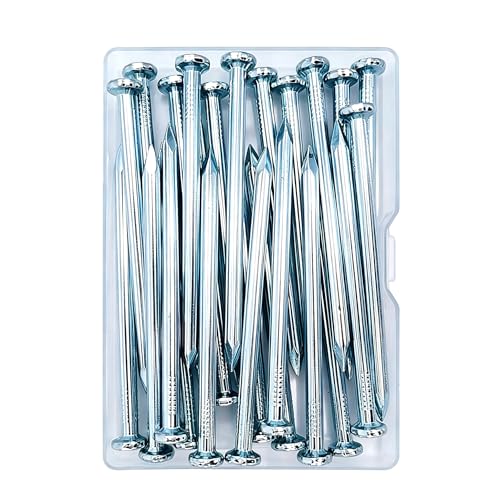 Image of 20pcs 2-3 /4 inch Wall Nails,Galvanized Hardware Nails,Good Hardness Masonry Nails for Hanging Pictures,White Zinc Plated Concrete Nails