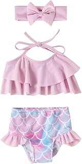 AMMENGBEI Girls Swimsuit Two Piece Bathing Suits Bikini Swimwear Tankini Set for Kids 2-7 Years Price In India
