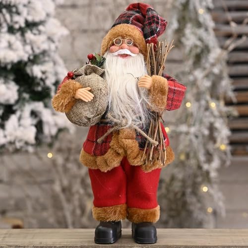 12 Santa Claus Decorations, Christmas Standing Figurine Ornaments, Christmas Figurine Figure Decor for Holiday Party Home Decoratio