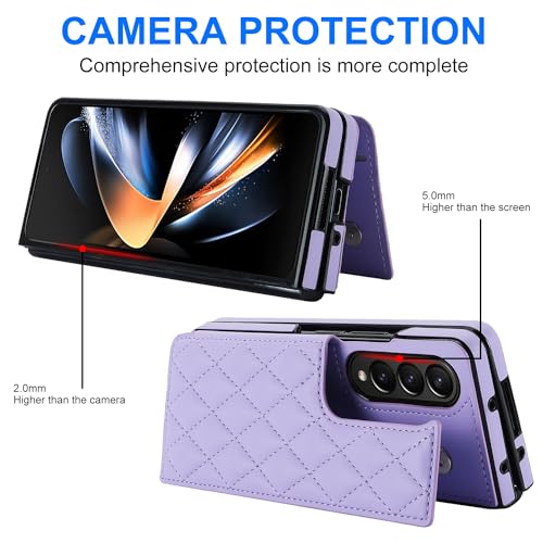 Funda de piel para Samsung Galaxy Z Fold 3 5G con bloqueo RFID y acabado elegante 3