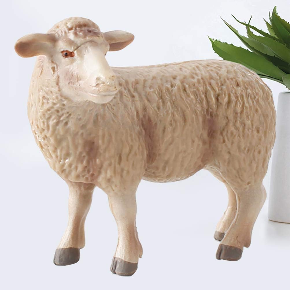 Kisangel Simulated Sheep Ornaments - Realistic Plastic Farm Sheep Model for Home Decor and Educational Play 3 34 X 2 55 X 1 10 Inch - Image 2