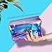 Cambond Holographic Makeup Bag, Clear Cosmetic Bag Large Iridescent Makeup Pouch Toiletry Organizer Cute, Gifts College Student Teens Women (Holographic Purple)