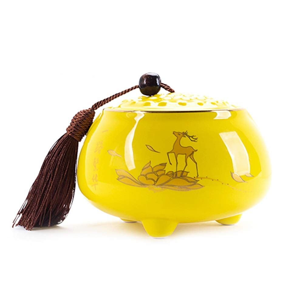 CHUNYAN Cremation Urns Funeral Urn Cremation Urns，Handmade Ceramics Keepsake, Small Moisture-Proof Grave Memorial Urns for Human and Pet Ashes at Home Or Cemetery (Color : 3)