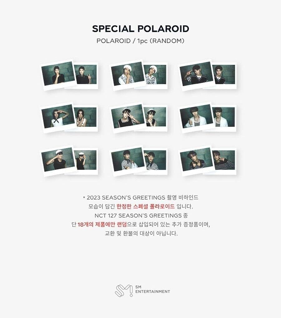 NewCo Beauty NCT 127 2023 Season's Greetings Greeting Card Set (incl. Extra Photocards) - Music, Modern, Letter Print - Holiday