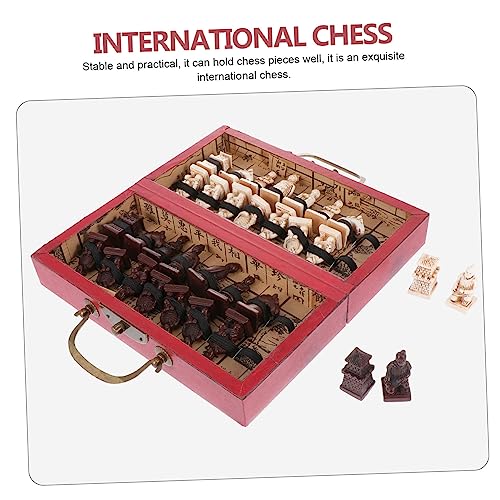Jeu d'échecs pliant bois petit format portable pour initiation scolaire - 6