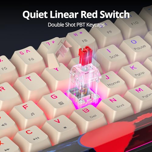 Clavier de jeu mécanique orange 60 % avec touches PBT et rétroéclairage RVB