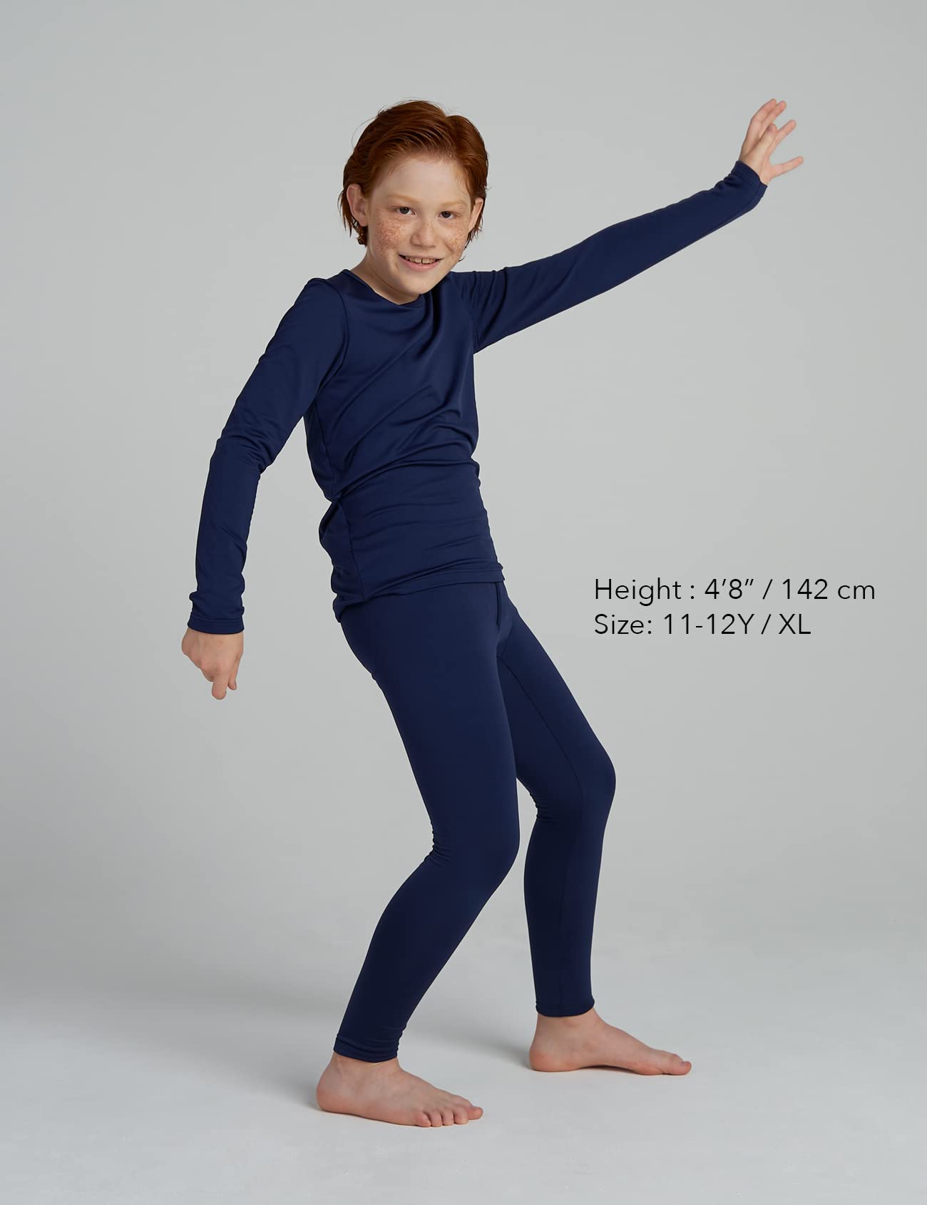 LAPASA Set Termico Intimo Bambino Caldo Leggero Strato Base Maglia a Maniche Lunghe e Pantaloni B03