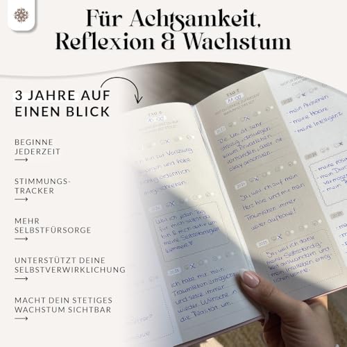 LEBENSKOMPASS® 3 Jahres Tagebuch für Erwachsene - Deeptalk Eine Reise zu mir Selbst NIGHT One line a day - ein 5 bis 6 Minuten Tagebuch für Erinnerungen, Reflexion und Achtsamkeit - DIN A5 Hardcover