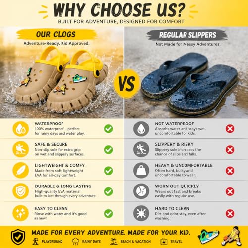 Image of TRASE Kids Clogs for Boys & Girls | Lightweight Anti-Skid Slip-On Footwear with Backstrap | Soft Comfortable Breathable Clogs for Indoor Outdoor Use