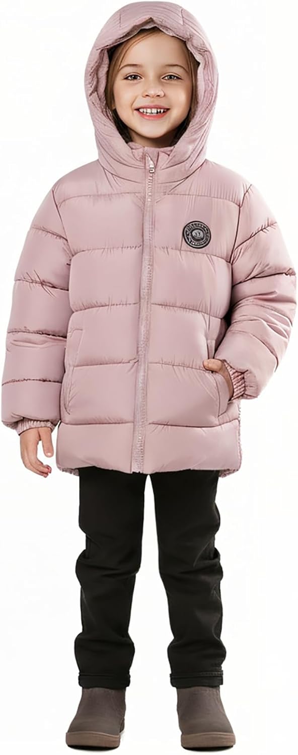 solomate Girls and Boys Winter Coats with Hood - 4-7Y Outerwear Winter Puffer Heavyweight Fleece Lined Jackets for Kids - Image 7