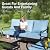 PHI VILLA Outdoor Modern Patio Furniture Set, Upgraded Wicker & Metal Patio Furniture Conversation Set with Waterproof Thick Cushions for Porch, Poolside, Yard (4 Pieces,Blue)