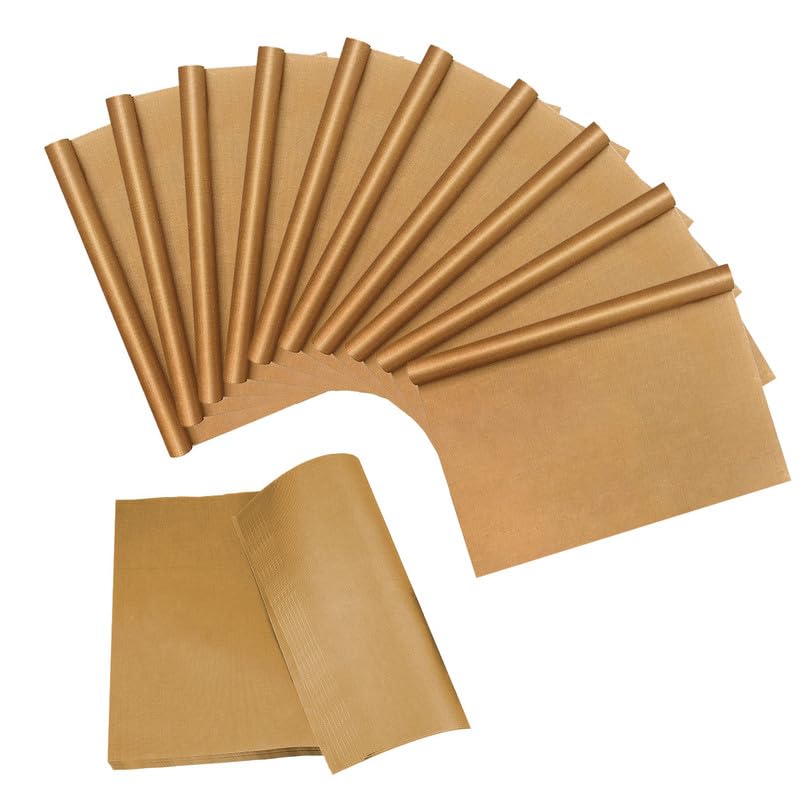 10 Pack PTFE Teflon Sheet for Heat Press Transfer Sheet 16" x 12" Non Stick Heat Transfer Paper Washable Reusable Heat Resistant Craft Mat (Brown)