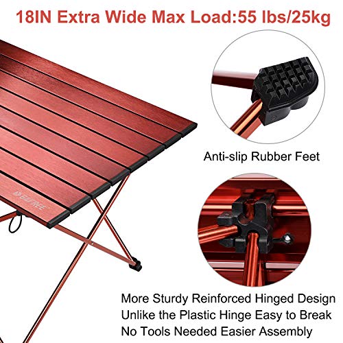 G4Free Portable Camping Table With Aluminum Table Top And Carrying Bag, Folding Ultralight Camp Table In A Bag For Picnic, Camp, Beach, Boat, Cooking, Bbq, Home Use, Easy To Clean (Brown Medium) #TOP3