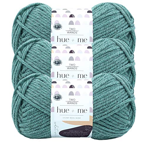 Image of Lion Brand Yarn, Hue + Me Chunky Yarn for Crocheting, Knitting, and Crafts, Agave, 3 Pack