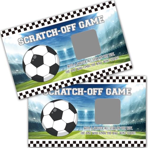 Haizct 50 Pack Soccer Theme Scratch Off Game, Soccer Scratch Card for Baby Shower Birthday Party Lottery Game Group Games Enterprises Activity, Gifts for Soccer Lovers, Baby Shower Idea