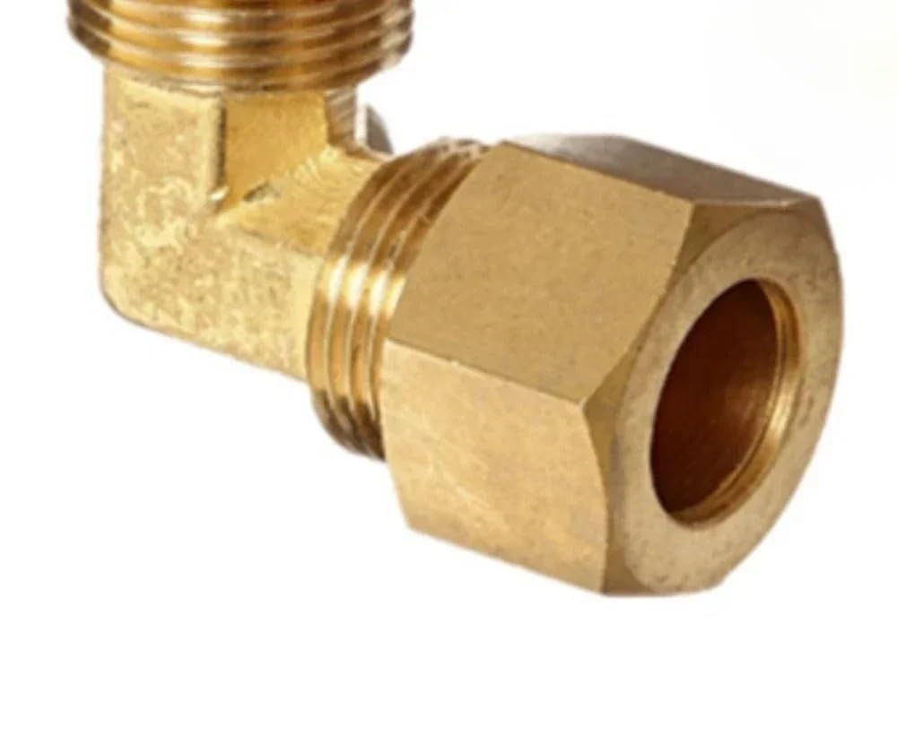 Kolanko NPT Męska rurka zaciskowa Mosiężna złączka Paliwo gazowe Woda (1/4" 6.35mm,1/2")